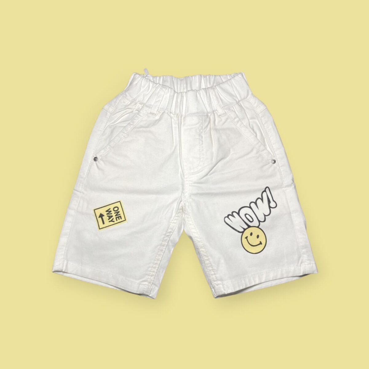 Kids Cotton solid White Comfortable Casual Shorts